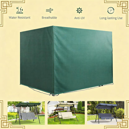 Dark Green Polyethylene Patio Swing Cover for Garden or Porch Chairs