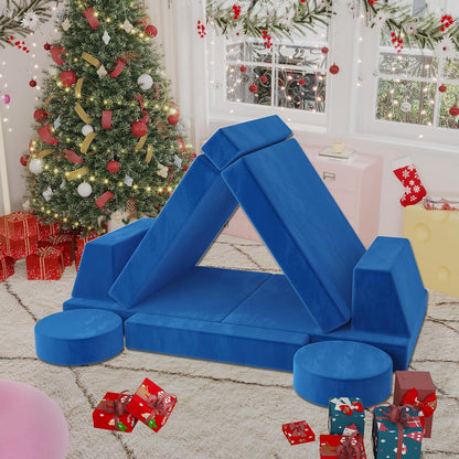 10 Piece Modular Kids Foam Sofa Set - Blue