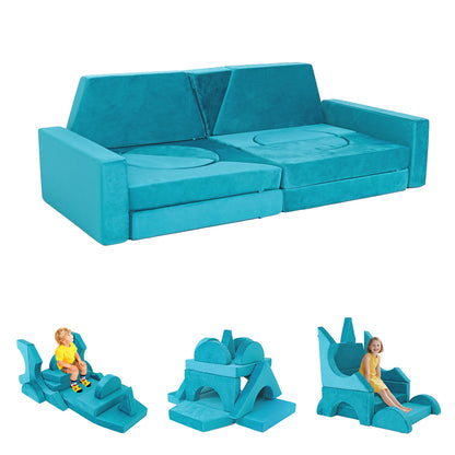 15pcs Modular Kids Play Couch, Kids Sofa Couch for Children, Kid Couches Fort Building kit for Playroom Furniture, Kid Play Couches, Convertible Sofa for Boys and Girls