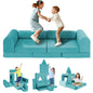 11PCS DIY Convertible Modular Foam Kids Play Couch | Toddler Sectional Folding Play Fort Sofa for Indoor Play Area