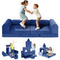 11PCS DIY Convertible Modular Foam Kids Play Couch | Toddler Sectional Folding Play Fort Sofa for Indoor Play Area