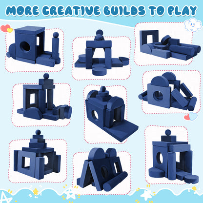 Blue Foam Play Couch for Kids - Modular & Convertible