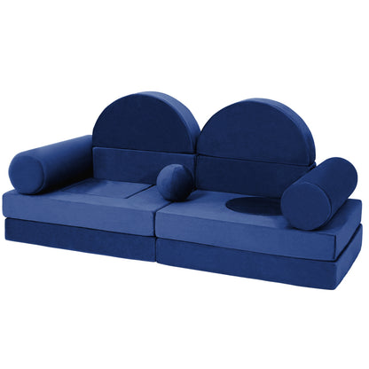 13 PCS Modular Kids Play Couch, DIY Convertible Foam Play Fort, Toddler Sectional Floor Sofa, Creative Building Play Furniture for Boys Girls Playroom Bedroom