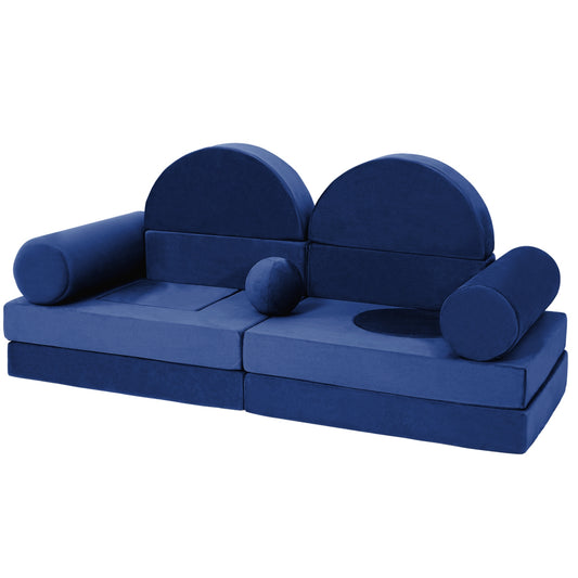 13 PCS Modular Kids Play Couch, DIY Convertible Foam Play Fort, Toddler Sectional Floor Sofa, Creative Building Play Furniture for Boys Girls Playroom Bedroom