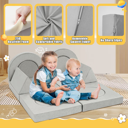 12Pcs Kids Modular Sofa - Toddler Couch for Playroom & Bedroom