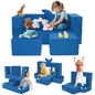 5-Piece Modular Kids Play Couch, Foldable Toddler Foam Sofa, Velvet Convertible Play Chair Floor Cushion, Soft Plush Foam Furniture for Boys Girls Playroom Bedroom