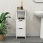 Bathroom Floor Cabinet with 2 Drawers and 1 Storage Shelf,Freestanding Wood Storage Organizer Cabinet-White