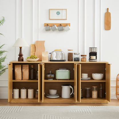 67 Inch Natural MDF Sideboard Cabinet - Storage Solutions