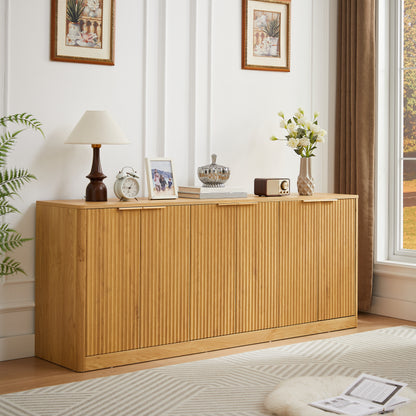 67 Inch Natural MDF Sideboard Cabinet - Storage Solutions