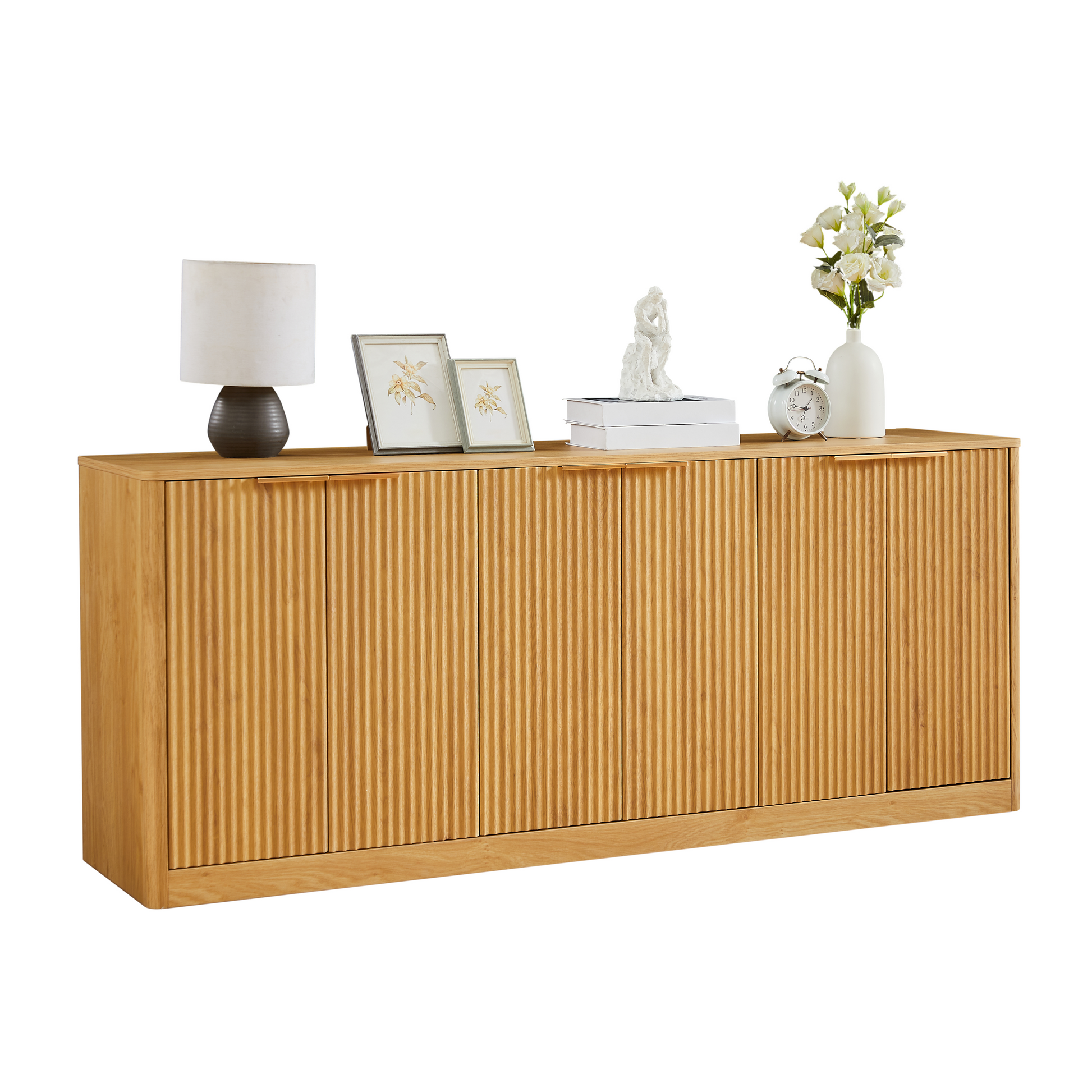 67 Inch Natural MDF Sideboard Cabinet - Storage Solutions