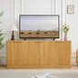 67-inch modern wavy sideboard, curved contour design storage cabinet, 6-door cabinet with storage function, suitable for kitchen / bedroom / living room, Natural, 67.0"L x 15.7"W x 27.7"H