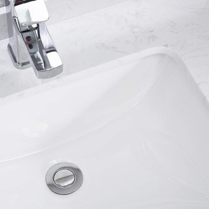 White Ceramic Bathroom Vanity Sink - Undermount Design