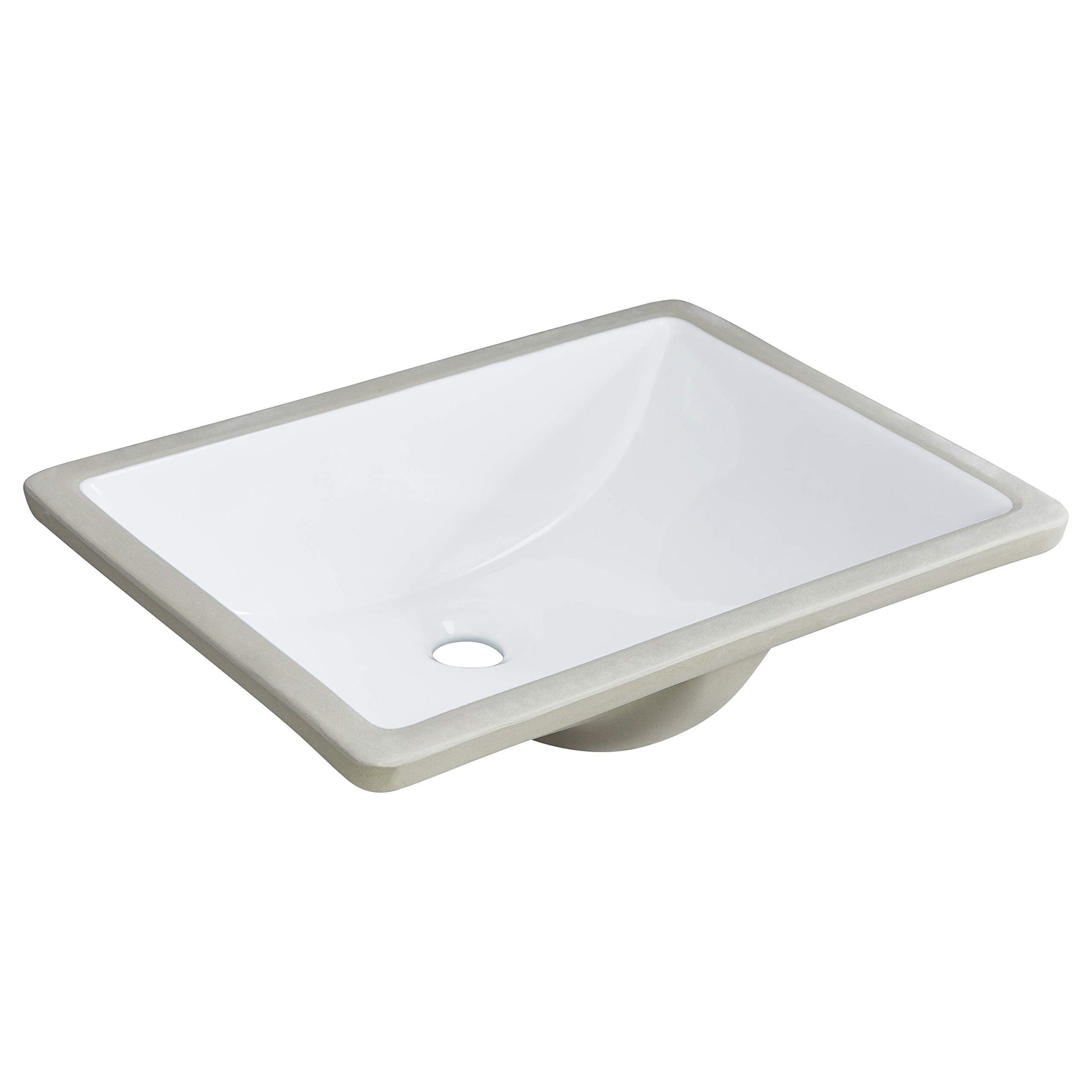 White Ceramic Bathroom Vanity Sink - Undermount Design