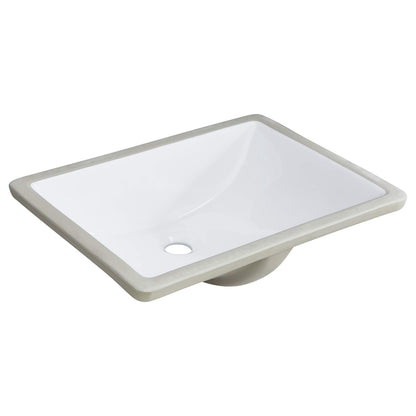 White Ceramic Bathroom Vanity Sink - Undermount Design