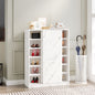 Marble white  shoe cabient with sliding door have 6 layers can storage at least30 pairs shoes
