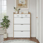 1250 White +Oak Color shoe cabinet  with 3 doors 2 drawers,large space for storage