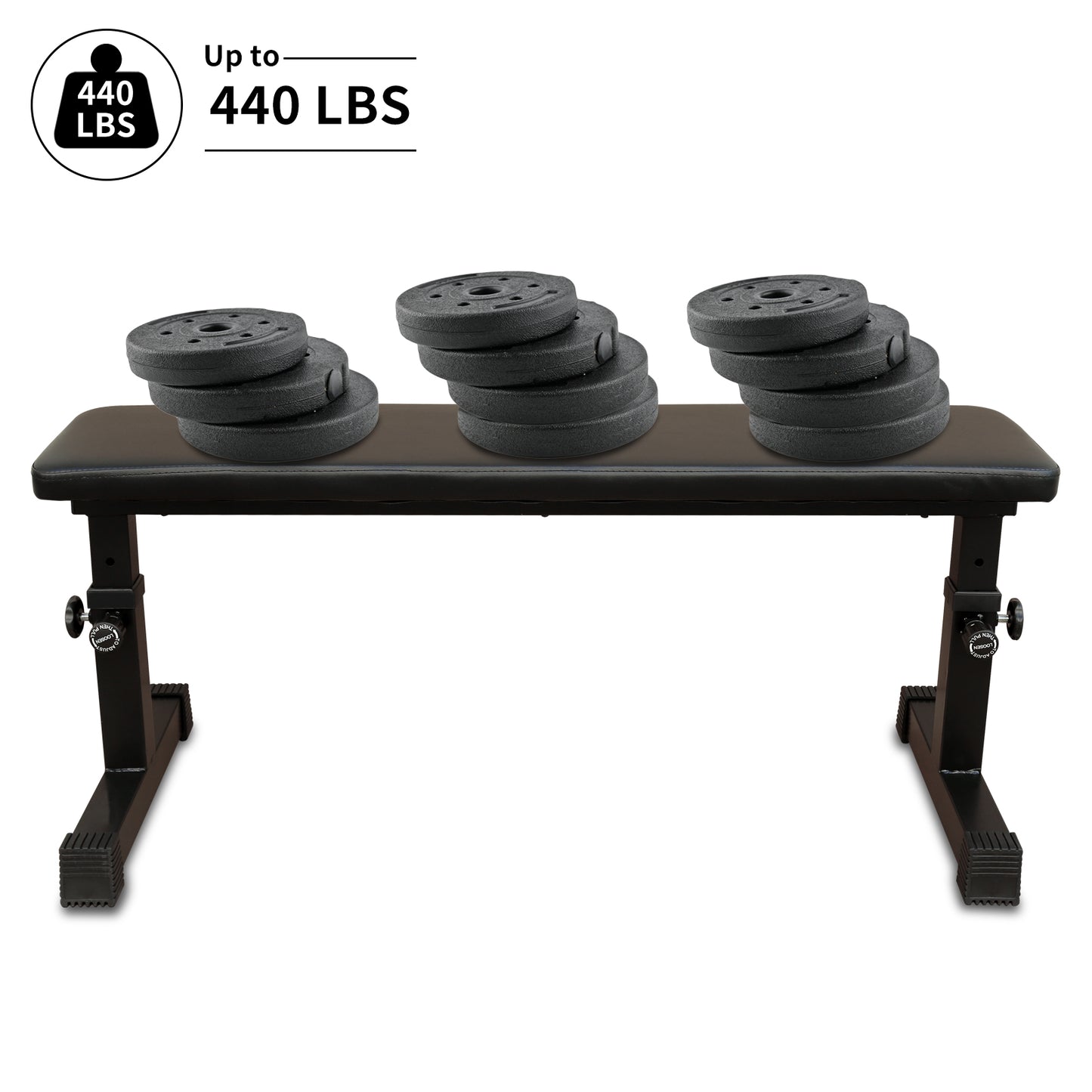 Black Steel Weight Bench - 440lb Capacity