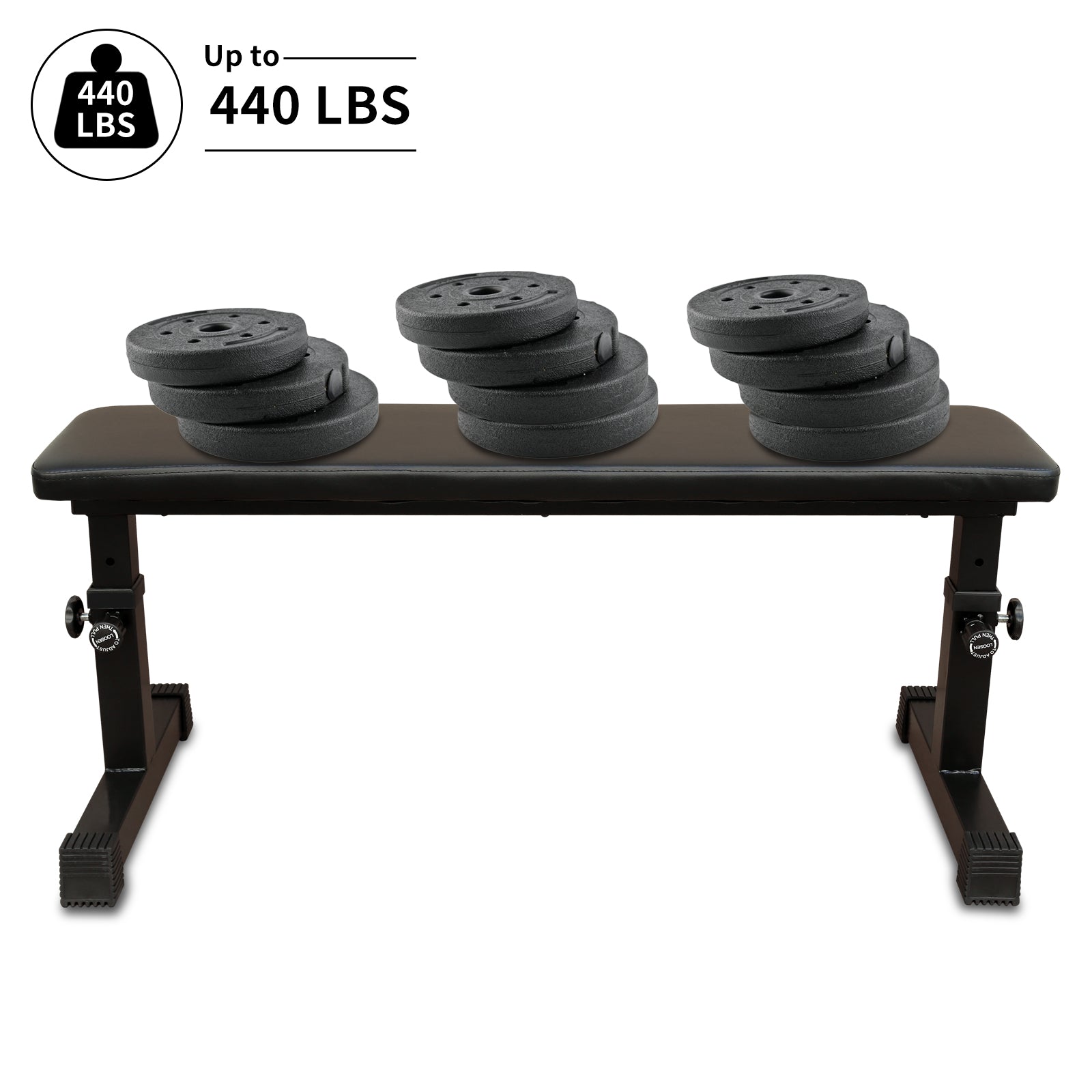 Black Steel Weight Bench - 440lb Capacity