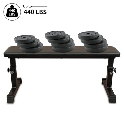 Black Steel Weight Bench - 440lb Capacity