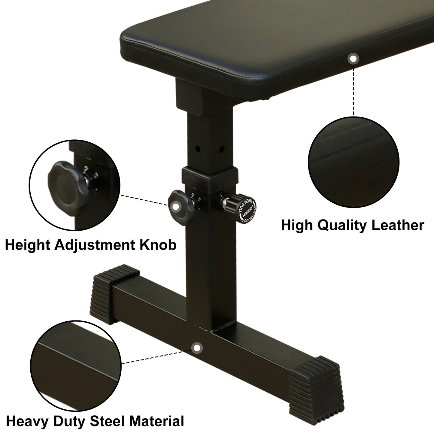 Black Steel Weight Bench - 440lb Capacity