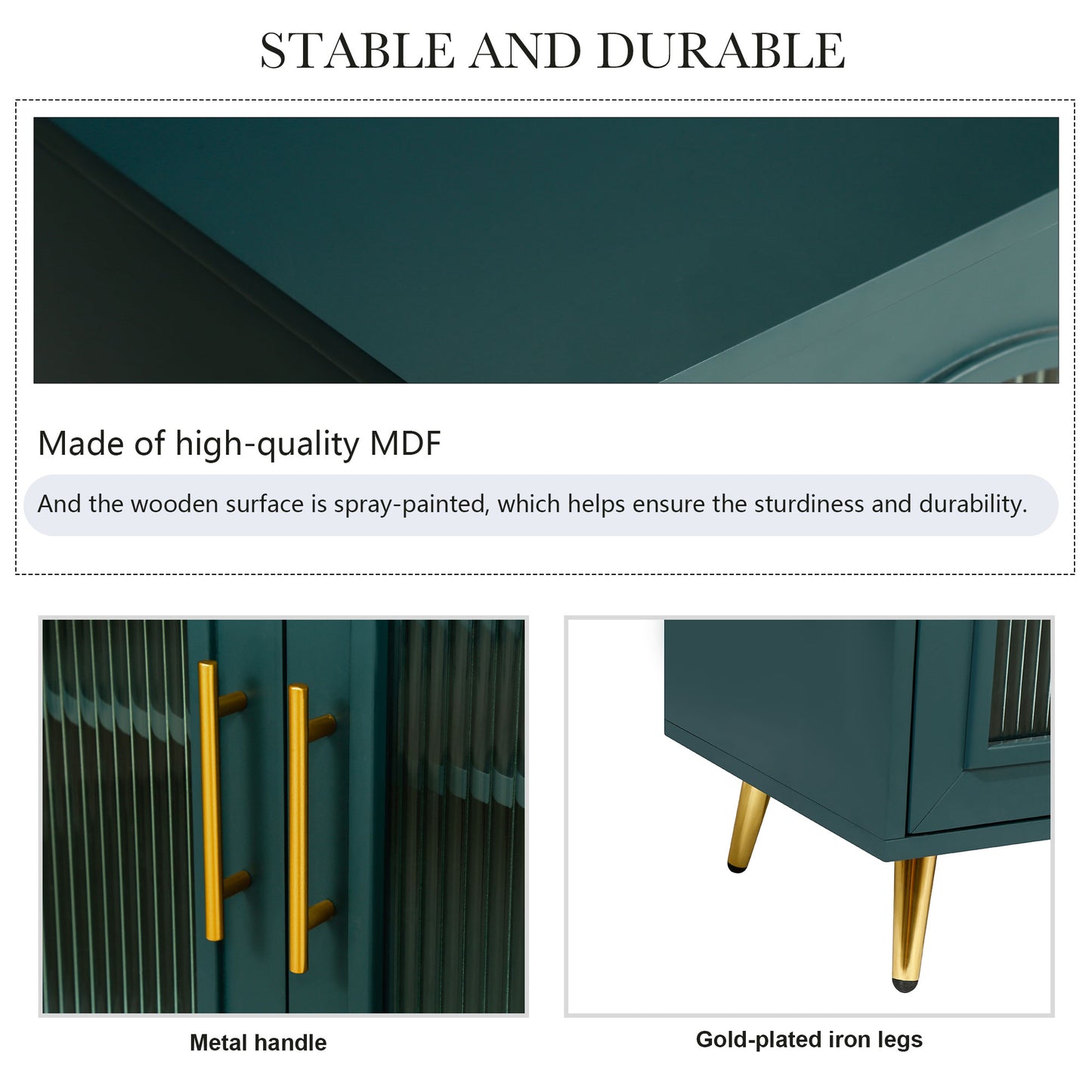 Navy Blue MDF TV Stand with Storage - 60" Media Cabinet