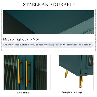 Navy Blue MDF TV Stand with Storage - 60" Media Cabinet