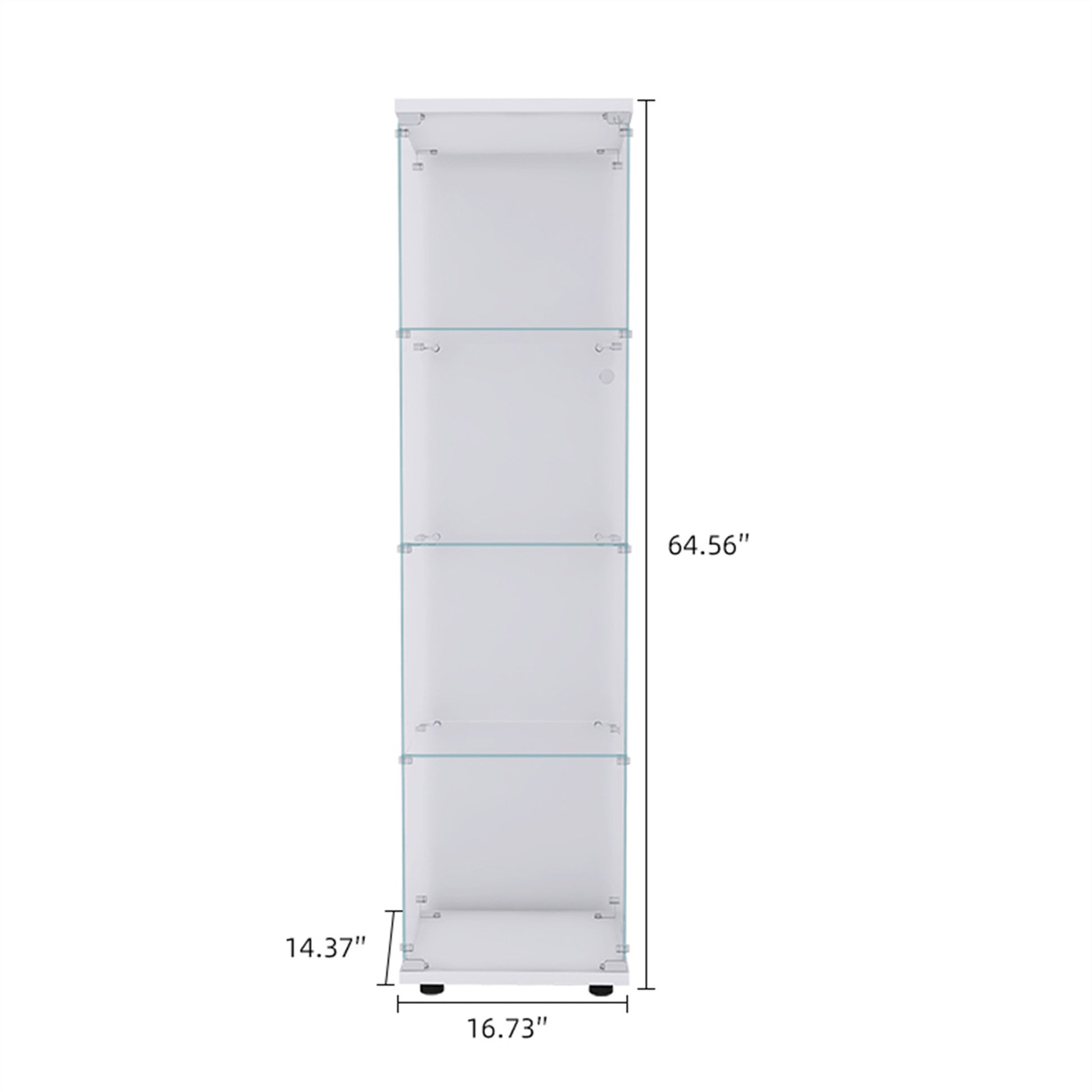 White Glass Cabinet - 4 Shelf Display Case