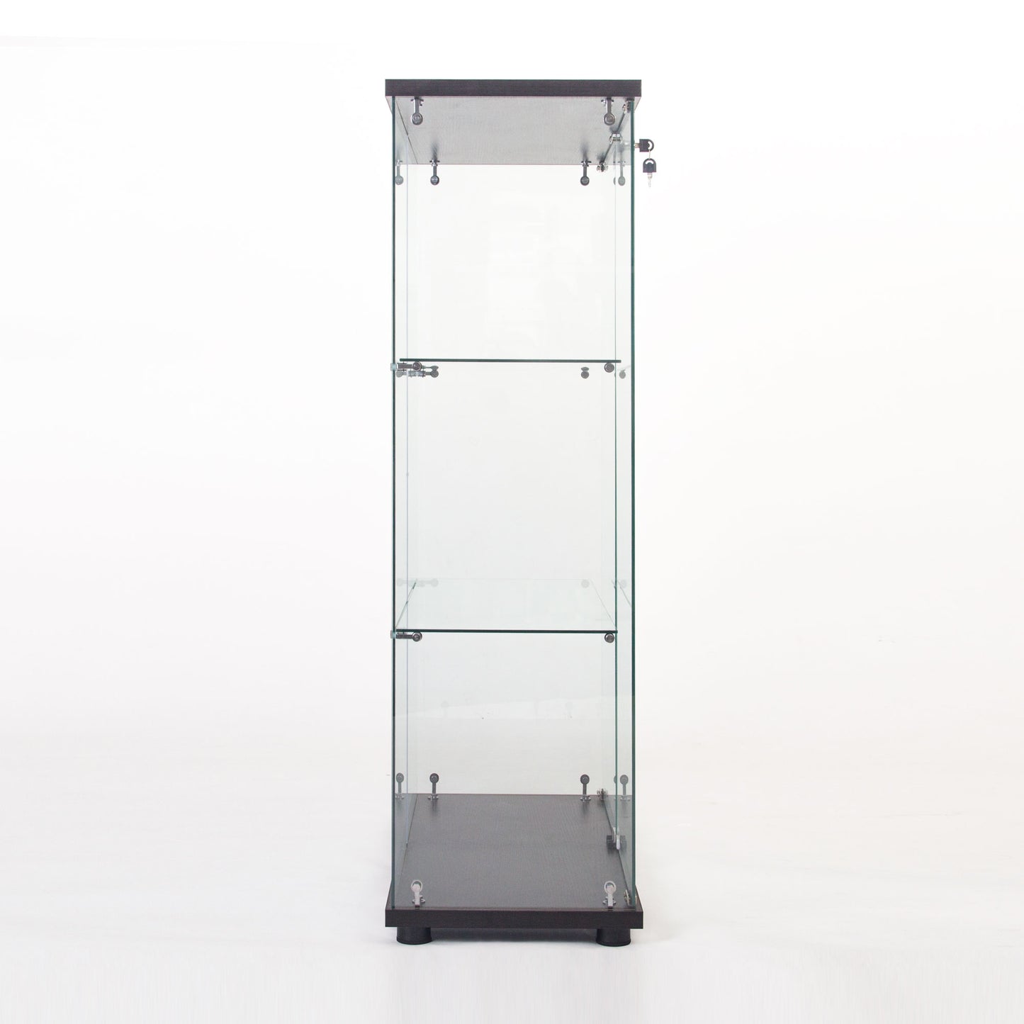 Two Door Glass Cabinet - Black, 50 x 30 x 15" for Living Room