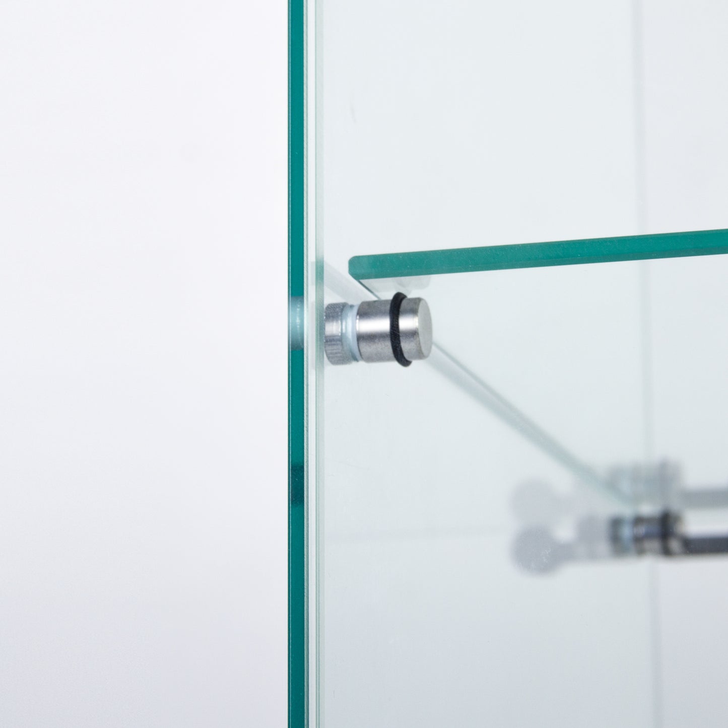 Glass Cabinet Display Shelf White - 16.7 x 14.3"