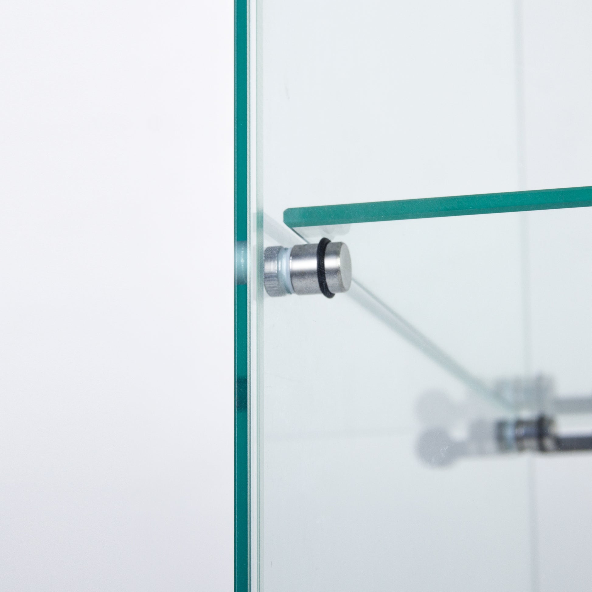 Glass Cabinet Display Shelf White - 16.7 x 14.3"