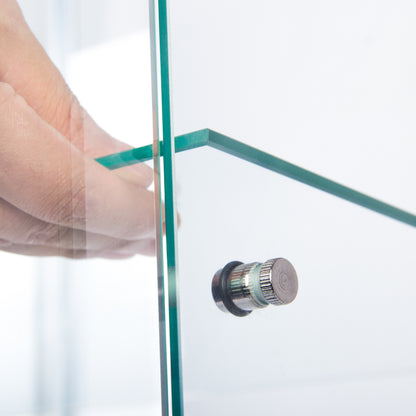 Glass Cabinet Display Shelf White - 16.7 x 14.3"