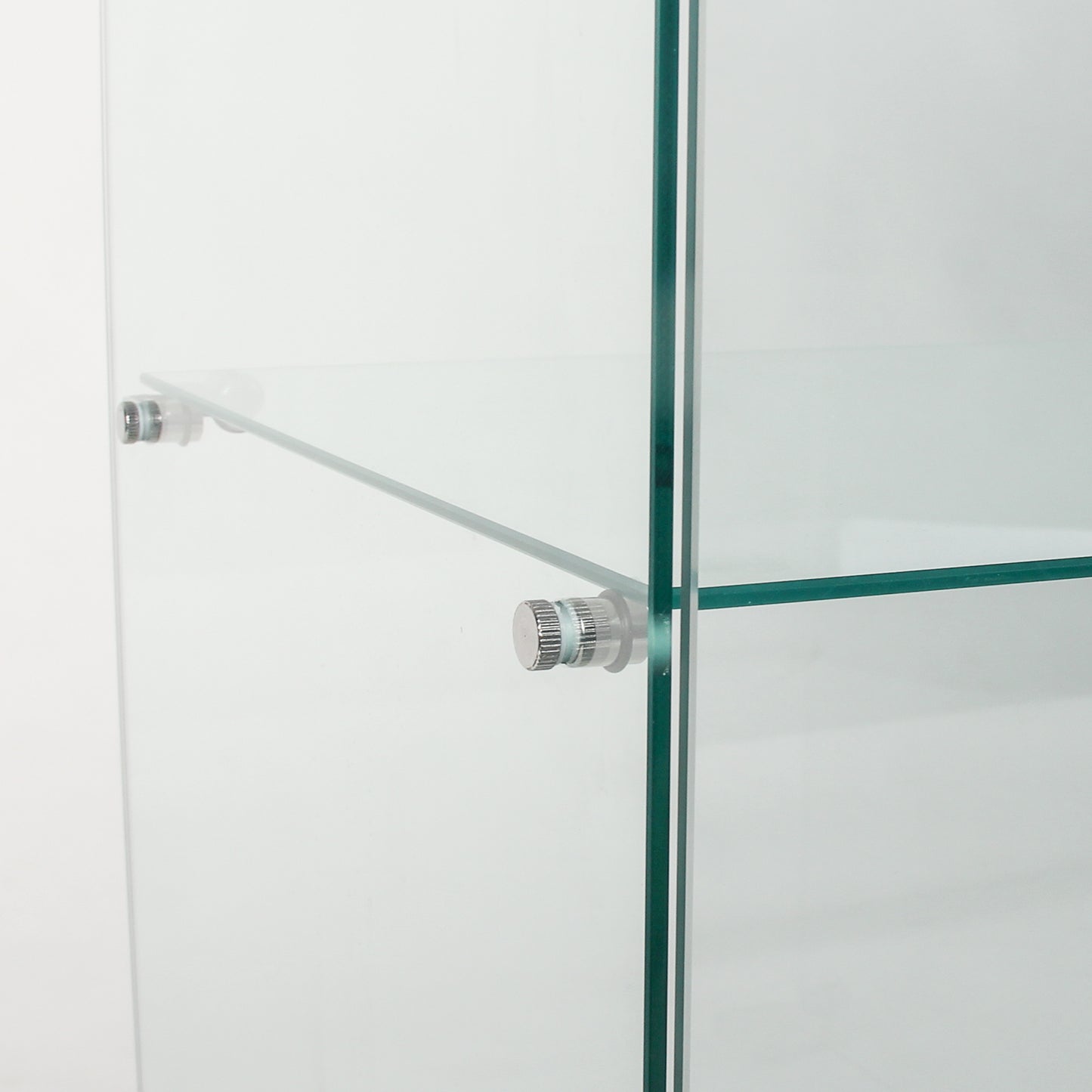 5-Shelf Glass Display Cabinet - White - 74.3" Tall for Living Room