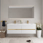 72" Wall-Mounted Bathroom Vanity with Double Sinks, Floating Bathroom Storage Cabinet with Stone Resin Countertop and Soft Close Drawers Fully Assembled, Glossy White 24V15-72GW-W1920P385586