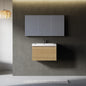 24'' Floating Bathroom Vanity with Sink, Wall-Mounted Striped Storage Cabinet with Soft-Close Drawer and Glossy White Solid Surface Basin, Fully Assembled, Natural Oak 24V16-24NOW-W1920P385431