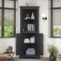 Tall Corner Cabinet with Doors for living room, bathroom,Dining Room or Kitchen,Black