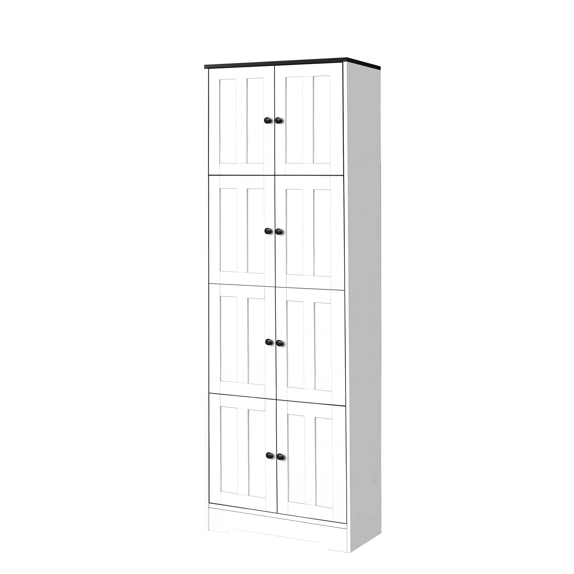 White MDF Corner Cabinet with 4 Compartments for Living Room Storage