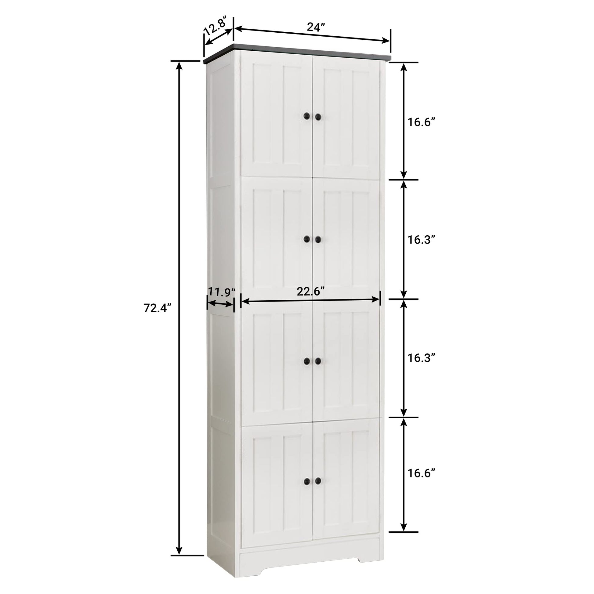 White MDF Corner Cabinet with 4 Compartments for Living Room Storage