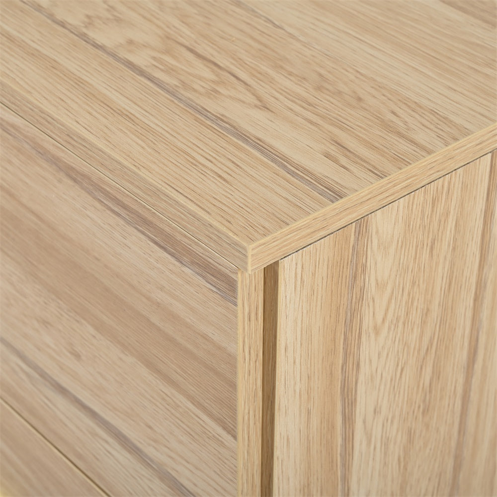 Modern 6-Drawer Dresser - Natural Engineered Wood Storage