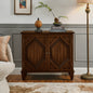 33.6" Retro Wooden Sideboard Buffet Cabinet with Storage, Symmetrical Geometric Accent Display Cabinets, Media Console Credenza for Living Room/Entryway/Dining Room/Kitchen, Walnut