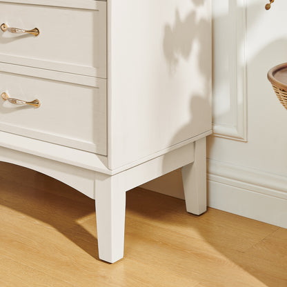 53.5" Tall Pantry Cabinet - Antique White Storage Sideboard for Living Room