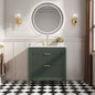 Fully Assembled 36''  Green Freestanding Single Sink Bathroom Vanity with Solid Wood Construction and Engineered Marble Top