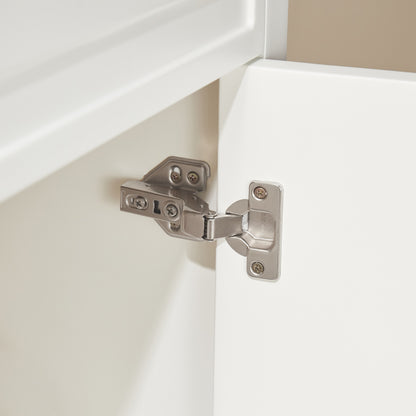 Solid Wood White Bathroom Vanity Upgrade with Soft Close Doors