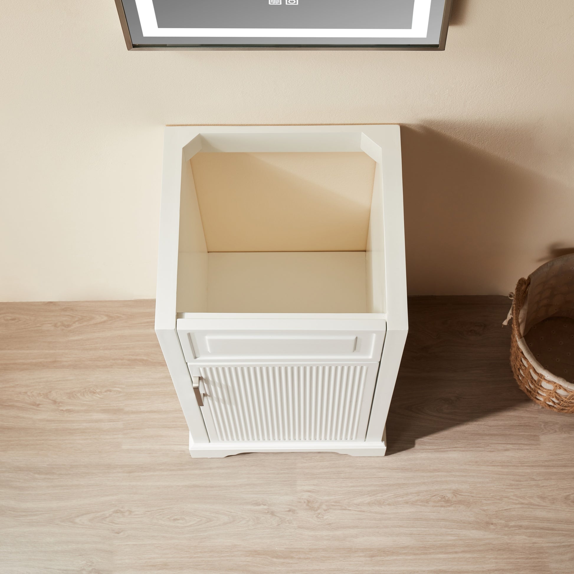 Solid Wood White Bathroom Vanity Upgrade with Soft Close Doors