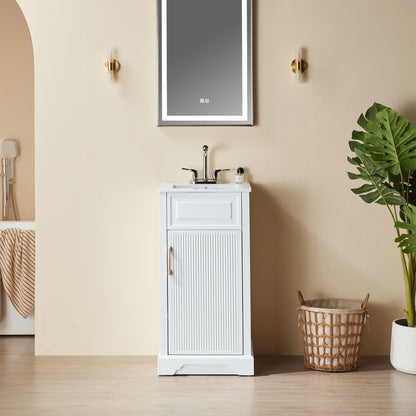 Solid Wood White Bathroom Vanity Upgrade with Soft Close Doors