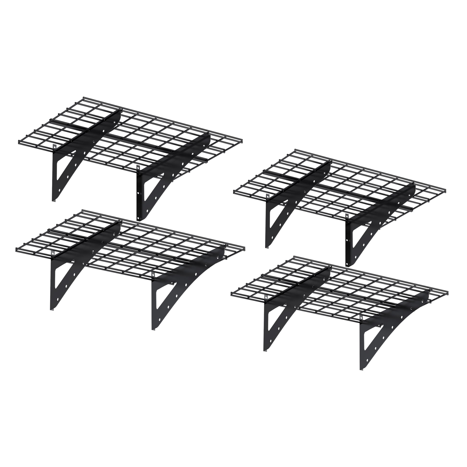 23.6*35.4 Inch Wall Mounted Wall Shelf for Garage Heavy Duty Wall Shelf, Supermarket Storage Shelf, Black, 4-Pack