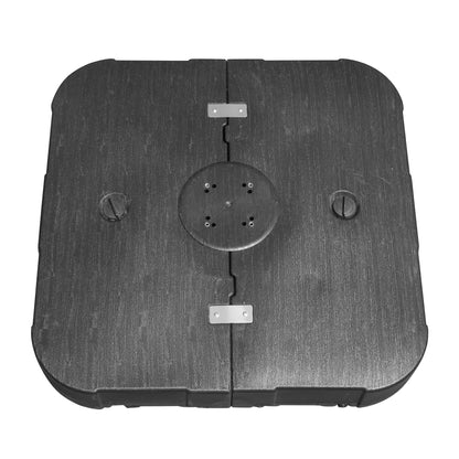 Patio Umbrella Base with Wheels, Water & Sand Filled Weighted Base for Most Cantilever Offset Umbrella, 300LBS, Square, Black, 38'' X 38''