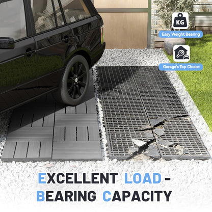 Dark Grey HDPE Interlocking Deck Tiles for Outdoor Patio Flooring