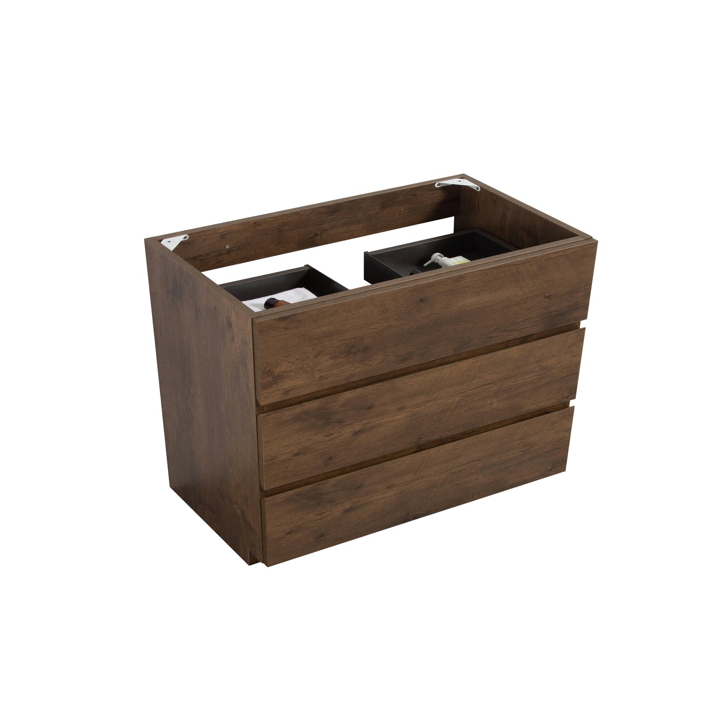 Walnut Bathroom Vanity - Max Storage, Handle-Free