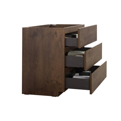 Walnut Bathroom Vanity - Max Storage, Handle-Free