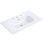BB0930Y331, Integrated white ceramic basin with three predrilled faucet holes, faucet and drain assembly NOT included